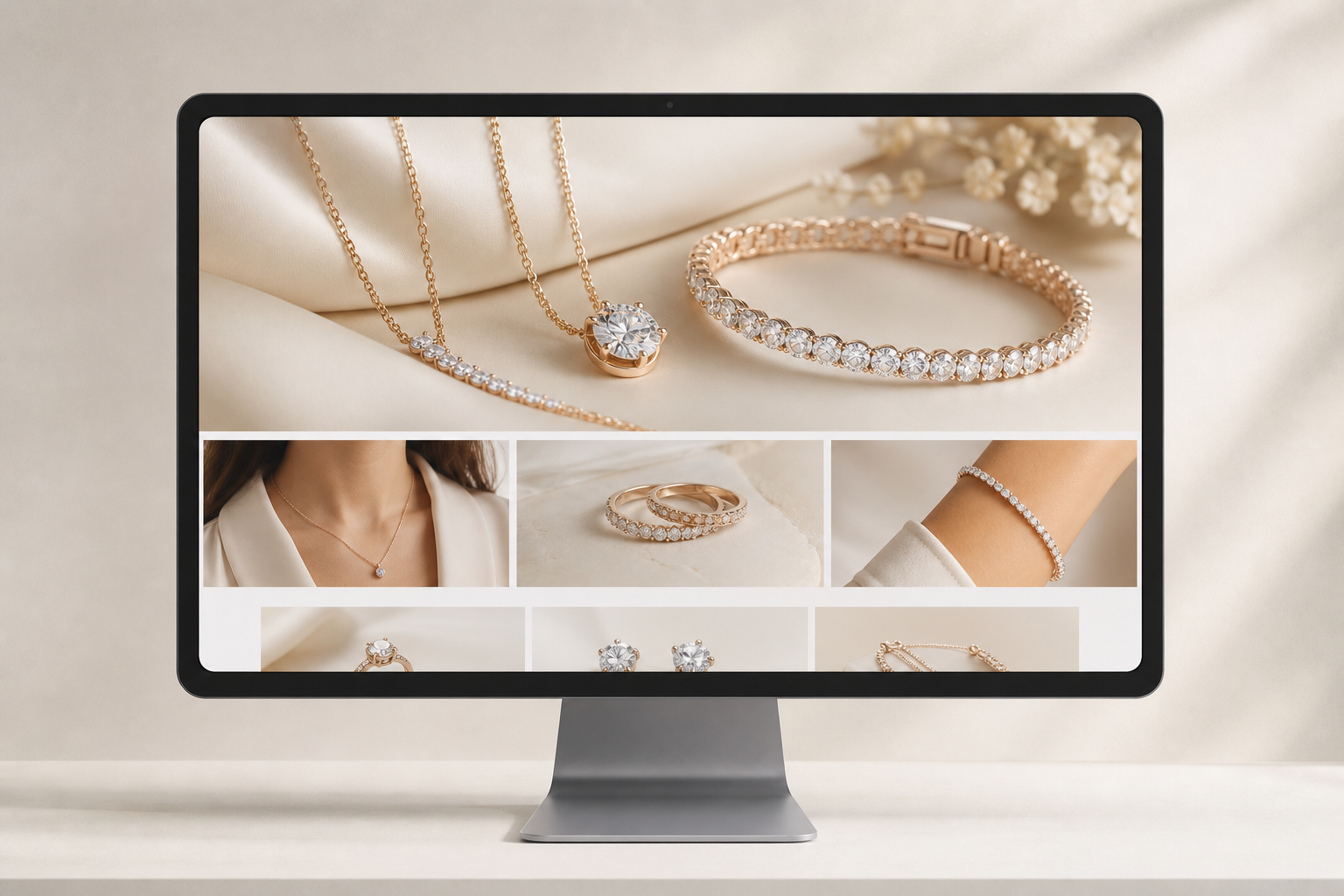 Artisan Gold Studio luxury jewelry website mockup