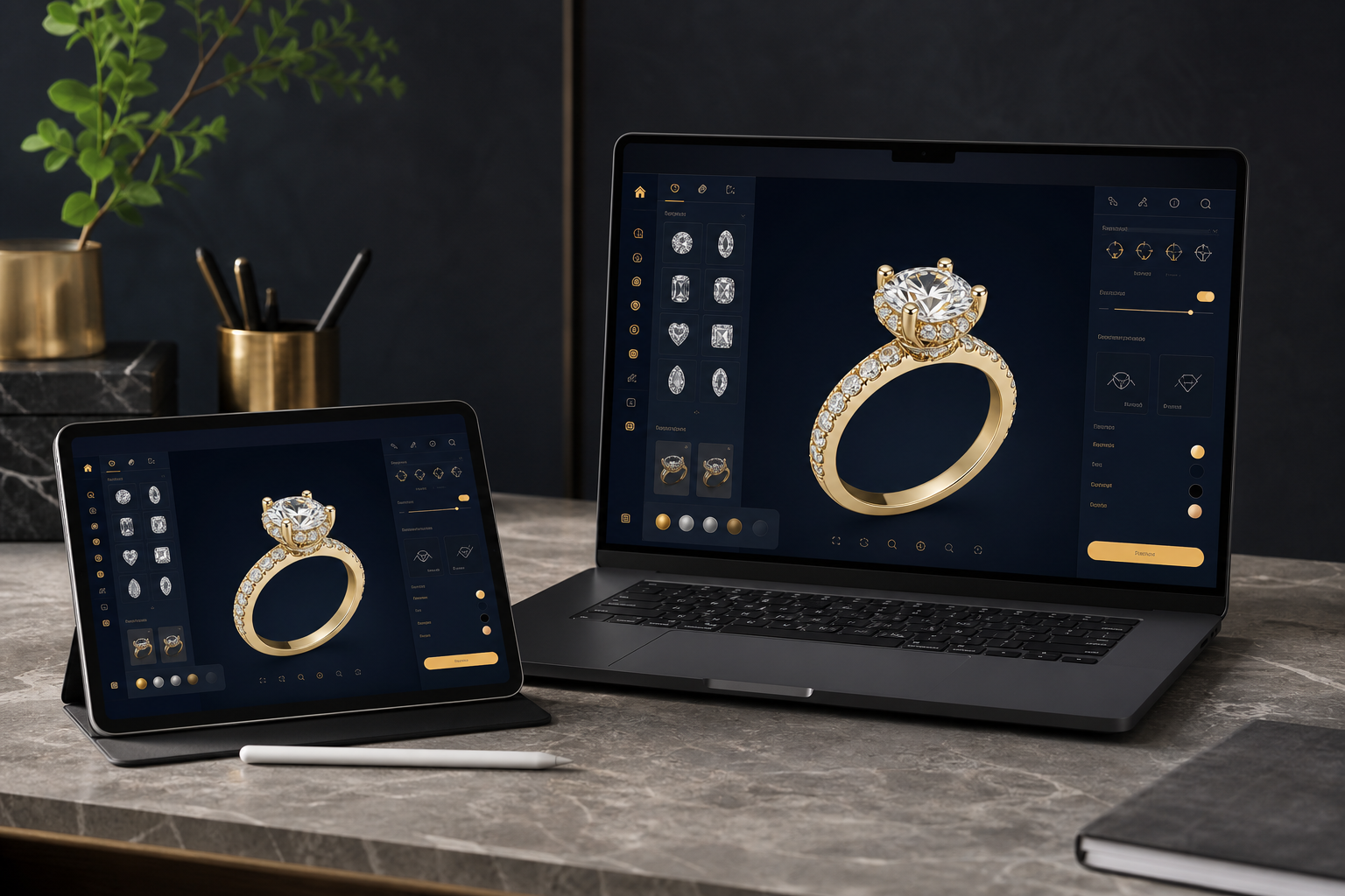 Regent Custom Atelier jewelry design studio website mockup