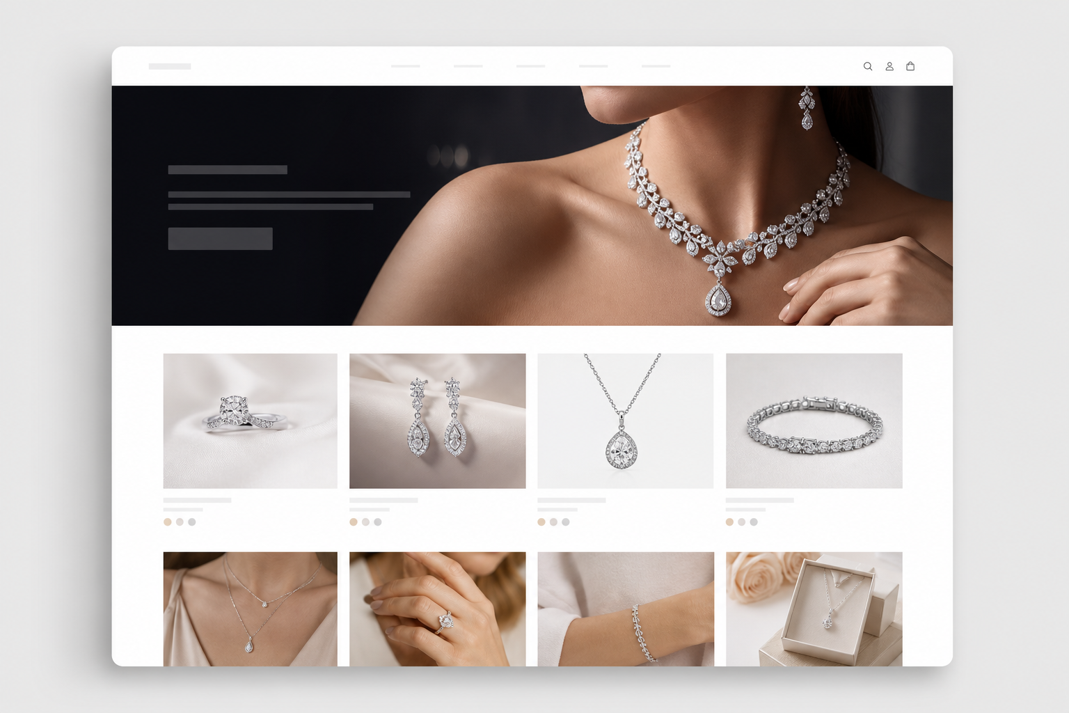 Lumière Fine Jewels online store website mockup
